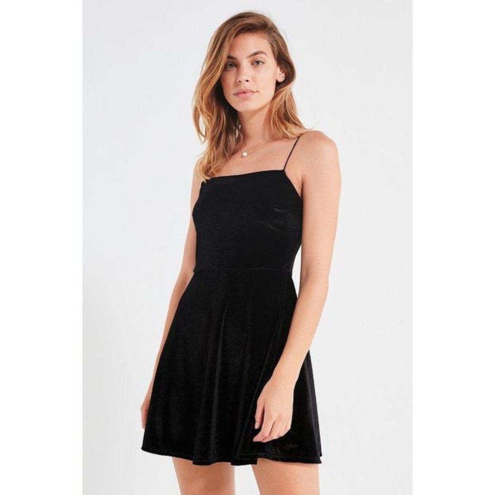 Urban Outfitters Velvet Straight-Neck Mini Dress